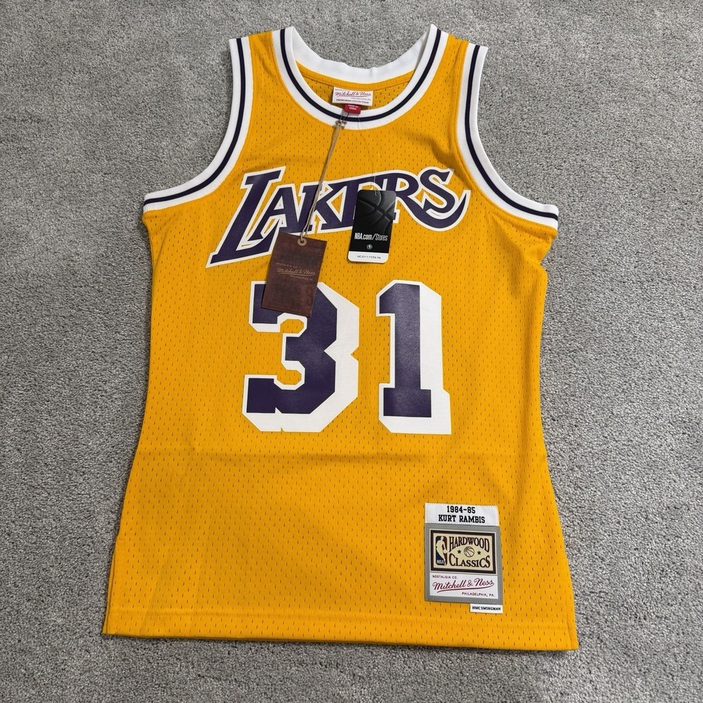 Mitchell & Ness Kurt Rambis Los Angeles Lakers Jersey Mens Sz S Swingman 1984-85